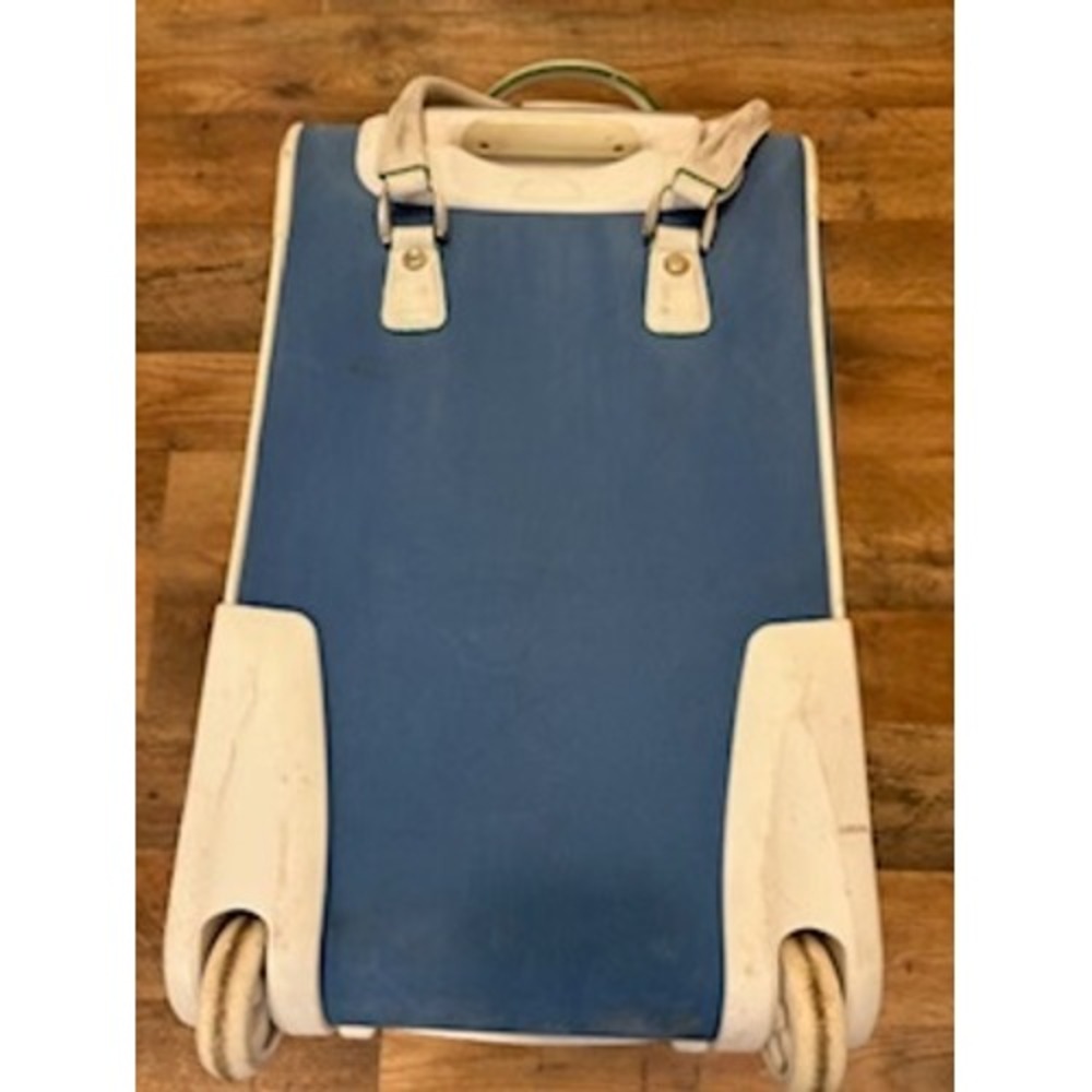 Diane von Furstenberg Rolling Suitcase Blue White Trim Carry On Luggage 19 Inch - Picture 3 of 15